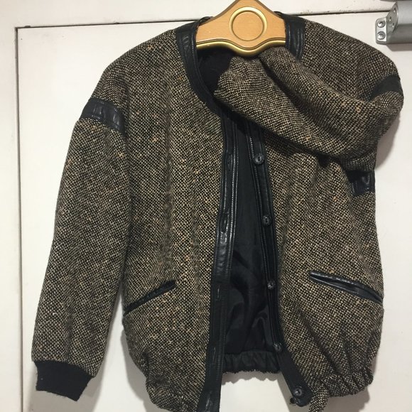 VINTAGE LINDZON WOOL LEATHER JACKETS SIZE XS - Picture 2 of 10